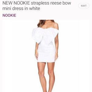 Nookie White Strapless Tie Front Bodycon Dress